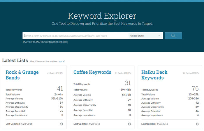 Keyword Explorer